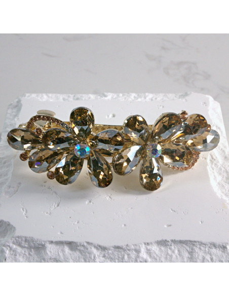 Klamra francuska dwa kwiatki kryształki Lolita akcesoria