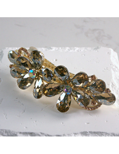 Klamra francuska dwa kwiatki kryształki Lolita...