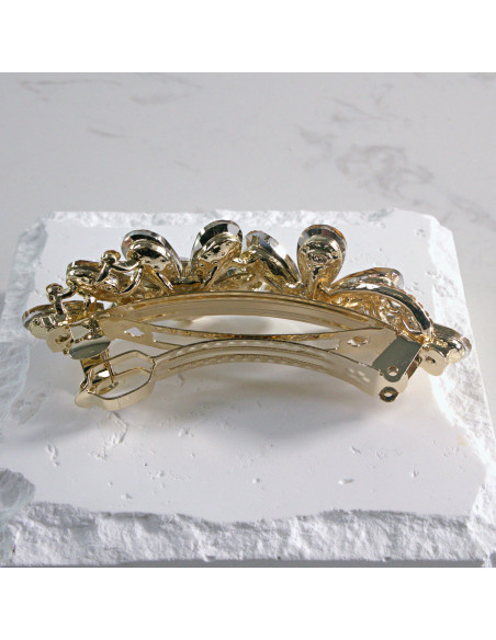 Klamra francuska dwa kwiatki kryształki Lolita akcesoria