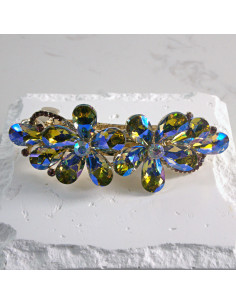 Klamra francuska dwa kwiatki kryształki Lolita akcesoria