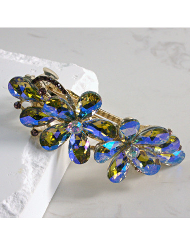 Klamra francuska dwa kwiatki kryształki Lolita...