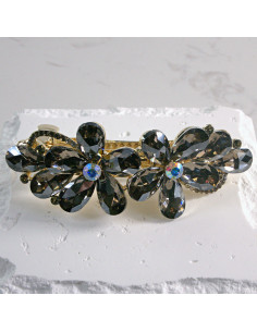 Klamra francuska dwa kwiatki kryształki Lolita akcesoria