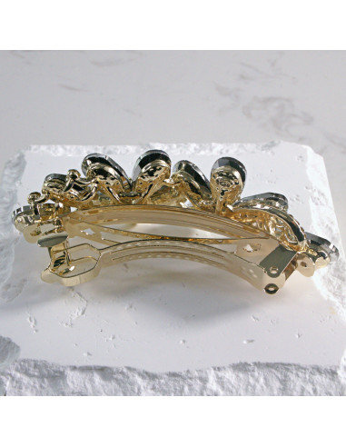 Klamra francuska dwa kwiatki kryształki Lolita...