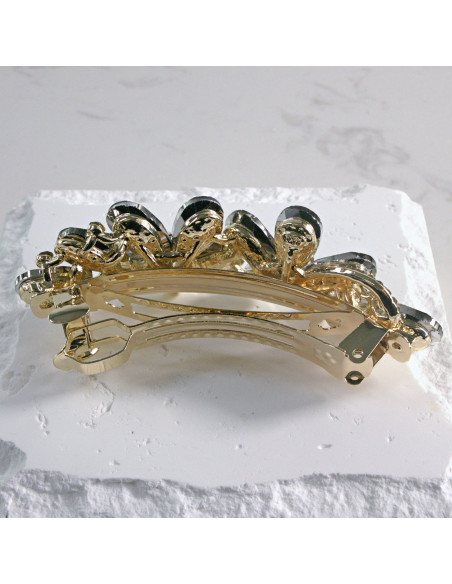 Klamra francuska dwa kwiatki kryształki Lolita akcesoria