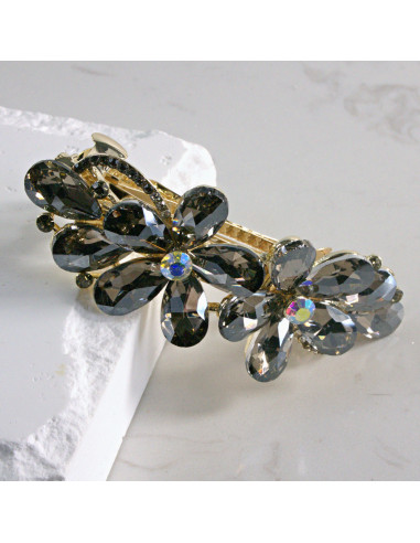 Klamra francuska dwa kwiatki kryształki Lolita...