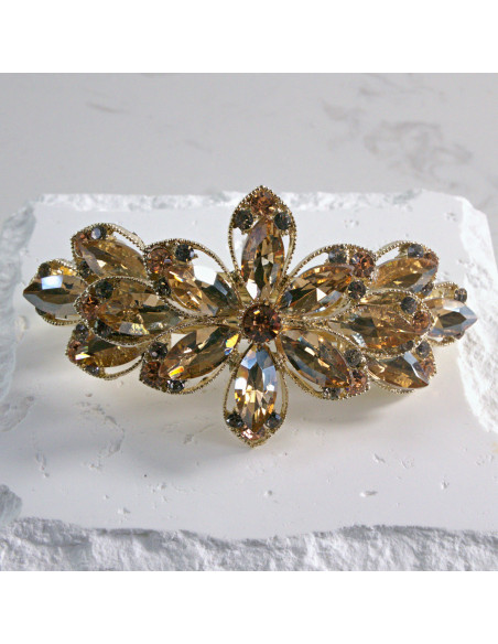 Klamra francuska duży kwiat kryształki Lolita akcesoria