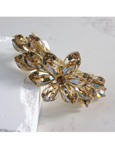 Klamra francuska duży kwiat kryształki Lolita...