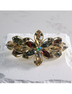 Klamra francuska duży kwiat kryształki Lolita akcesoria