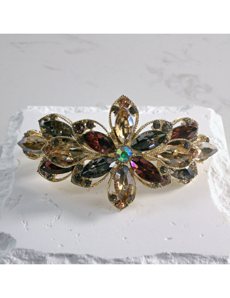 Klamra francuska duży kwiat kryształki Lolita akcesoria