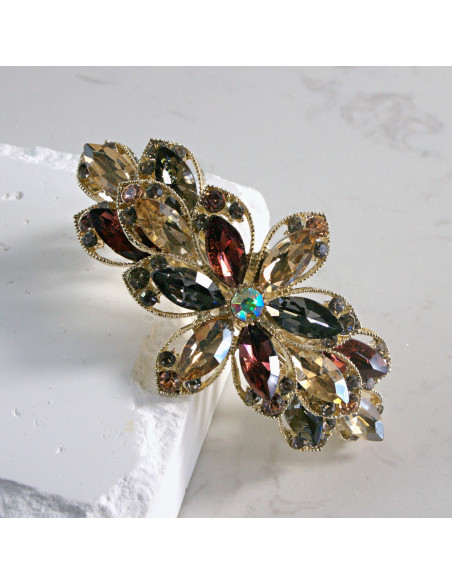 Klamra francuska duży kwiat kryształki Lolita akcesoria