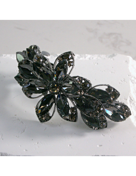 Klamra francuska duży kwiat kryształki Lolita akcesoria