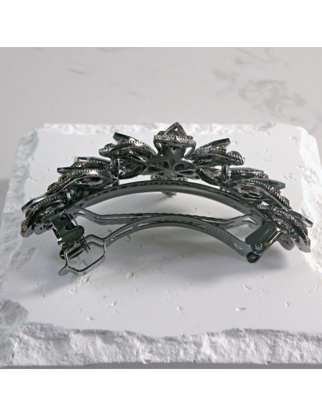 Klamra francuska duży kwiat kryształki Lolita akcesoria