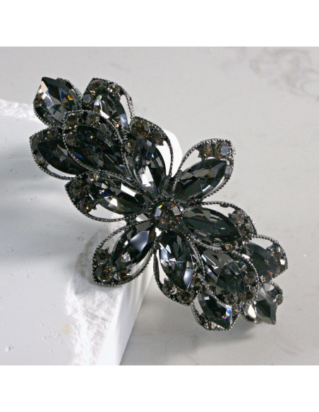 Klamra francuska duży kwiat kryształki Lolita akcesoria