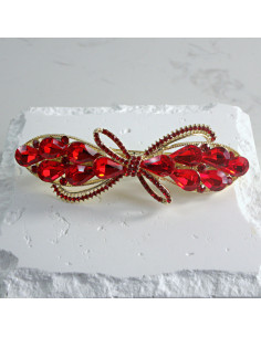 Klamra francuska  kokarda kryształki Lolita akcesoria