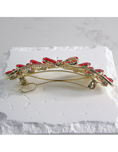 Klamra francuska  kokarda kryształki Lolita...