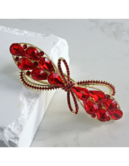 Klamra francuska  kokarda kryształki Lolita akcesoria