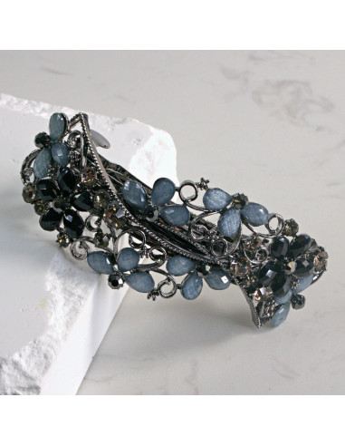 Klamra francuska  kwiatki z kamieni Lolita...