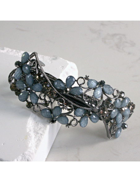 Klamra francuska  kwiatki z kamieni Lolita akcesoria