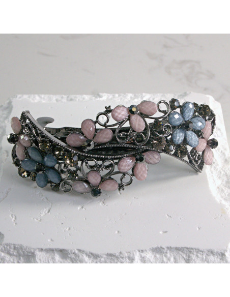 Klamra francuska  kwiatki z kamieni Lolita akcesoria