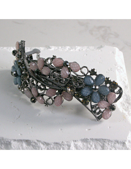 Klamra francuska  kwiatki z kamieni Lolita akcesoria