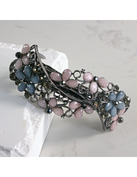 Klamra francuska  kwiatki z kamieni Lolita akcesoria