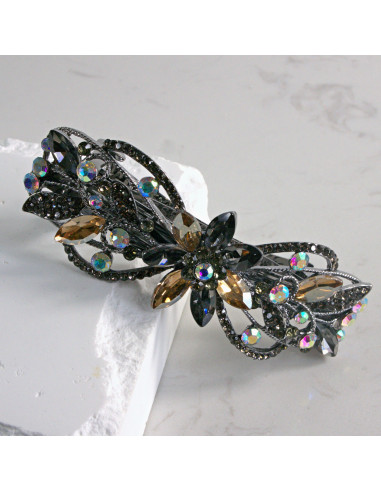 Klamra francuska  kwiatek z kryształkami Lolita...