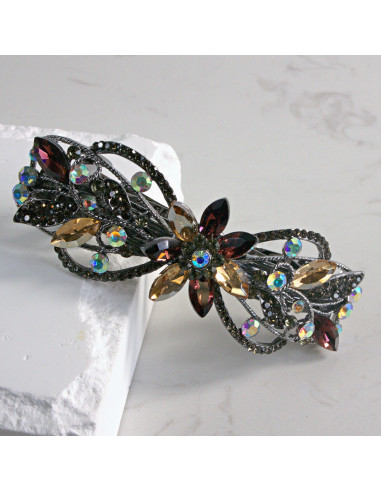 Klamra francuska  kwiatek z kryształkami Lolita...