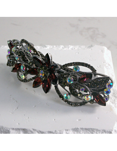 Klamra francuska  kwiatek z kryształkami Lolita...