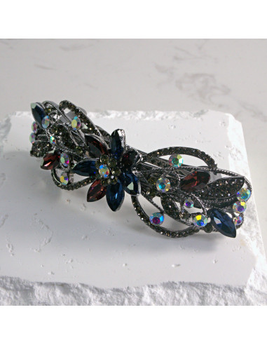 Klamra francuska  kwiatek z kryształkami Lolita...