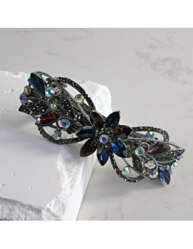 Klamra francuska  kwiatek z kryształkami Lolita...