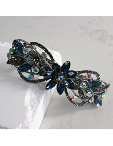 Klamra francuska  kwiatek z kryształkami Lolita...