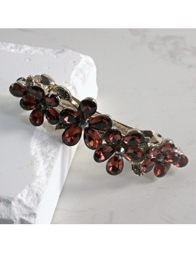 Klamra francuska  4 kwiatki kryształki Lolita...