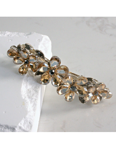 Klamra francuska  4 kwiatki kryształki Lolita...
