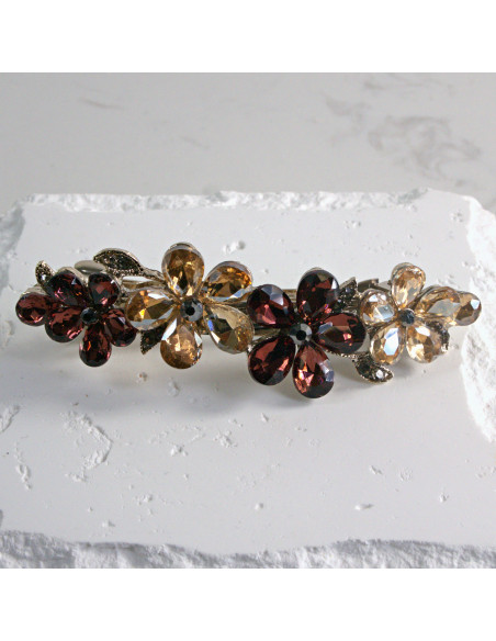 Klamra francuska  4 kwiatki kryształki Lolita akcesoria