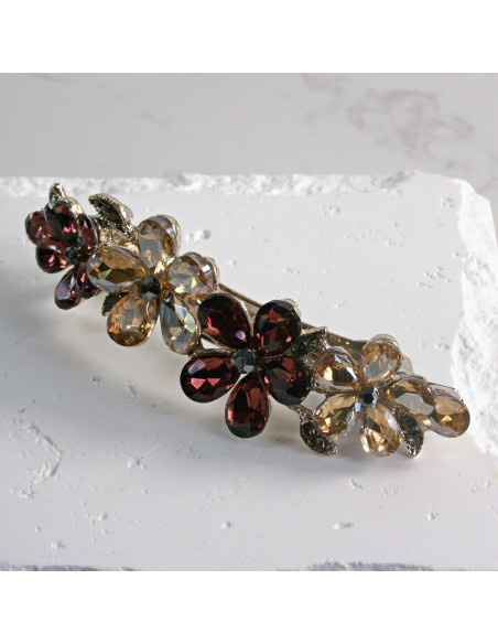 Klamra francuska  4 kwiatki kryształki Lolita akcesoria