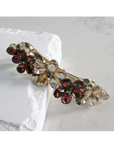 Klamra francuska  4 kwiatki kryształki Lolita...