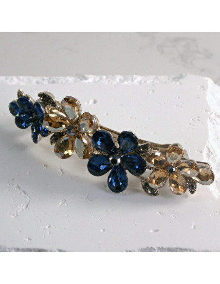 Klamra francuska  4 kwiatki kryształki Lolita akcesoria