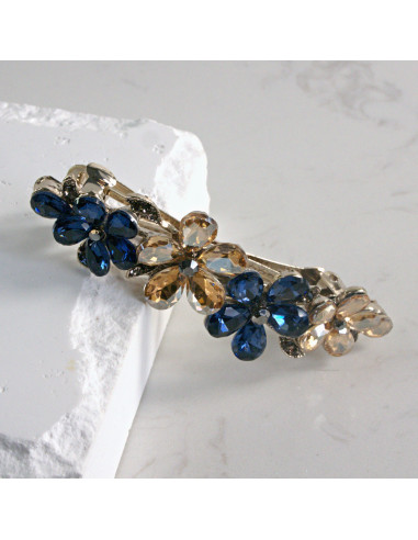 Klamra francuska  4 kwiatki kryształki Lolita...