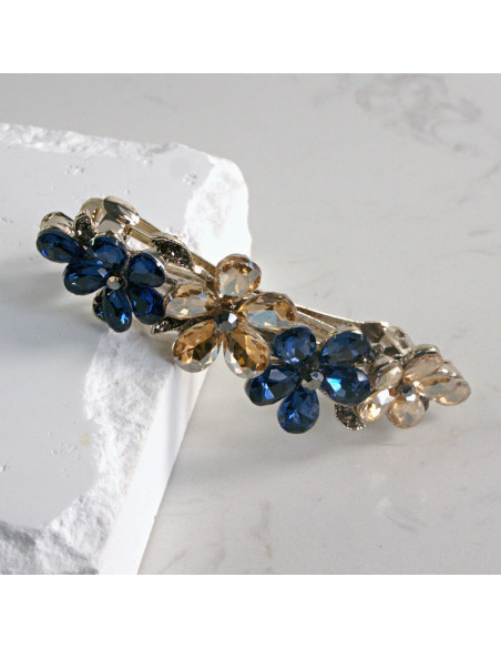 Klamra francuska  4 kwiatki kryształki Lolita akcesoria