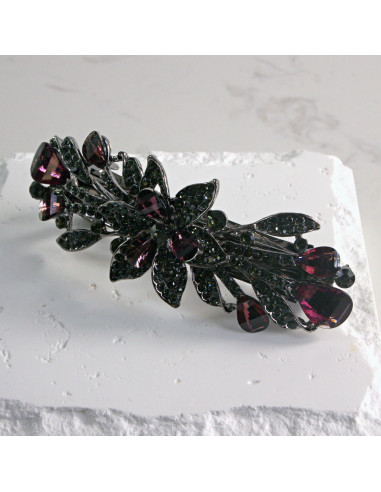 Klamra francuska kwiat z kryształkami Lolita...