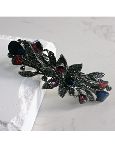 Klamra francuska kwiat z kryształkami Lolita...