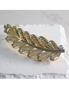 Klamra francuska liść cyrkonia i kryształki Lolita akcesoria 2