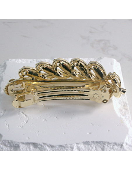 Klamra francuska liść cyrkonia i kryształki Lolita akcesoria