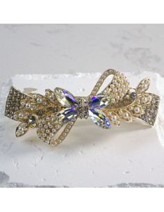 Klamra francuska kokarda perełki i crystal AB Lolita...