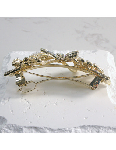 Klamra francuska kokarda perełki i crystal AB...