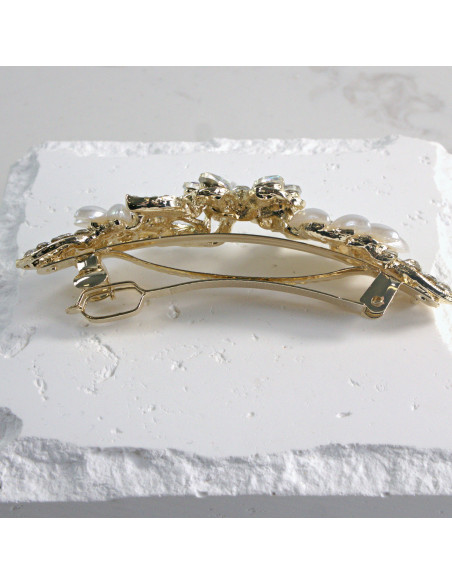 Klamra francuska kwiat perełki i kryształki crystal AB Lolita Akcesoria