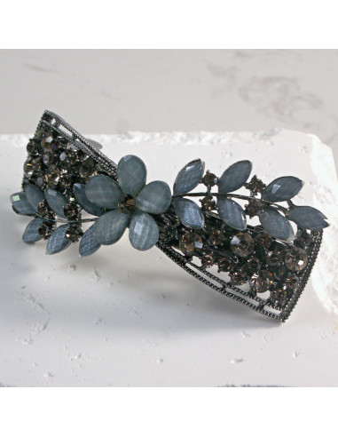 Klamra francuska kokarda z kwiatkami Lolita...