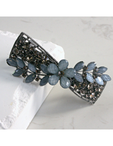 Klamra francuska kokarda z kwiatkami Lolita Akcesoria