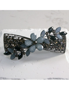 Klamra francuska kokarda z kwiatkami Lolita Akcesoria