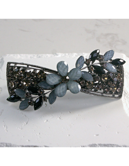 Klamra francuska kokarda z kwiatkami Lolita Akcesoria